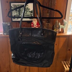 Coach Black Leather Tote Bag